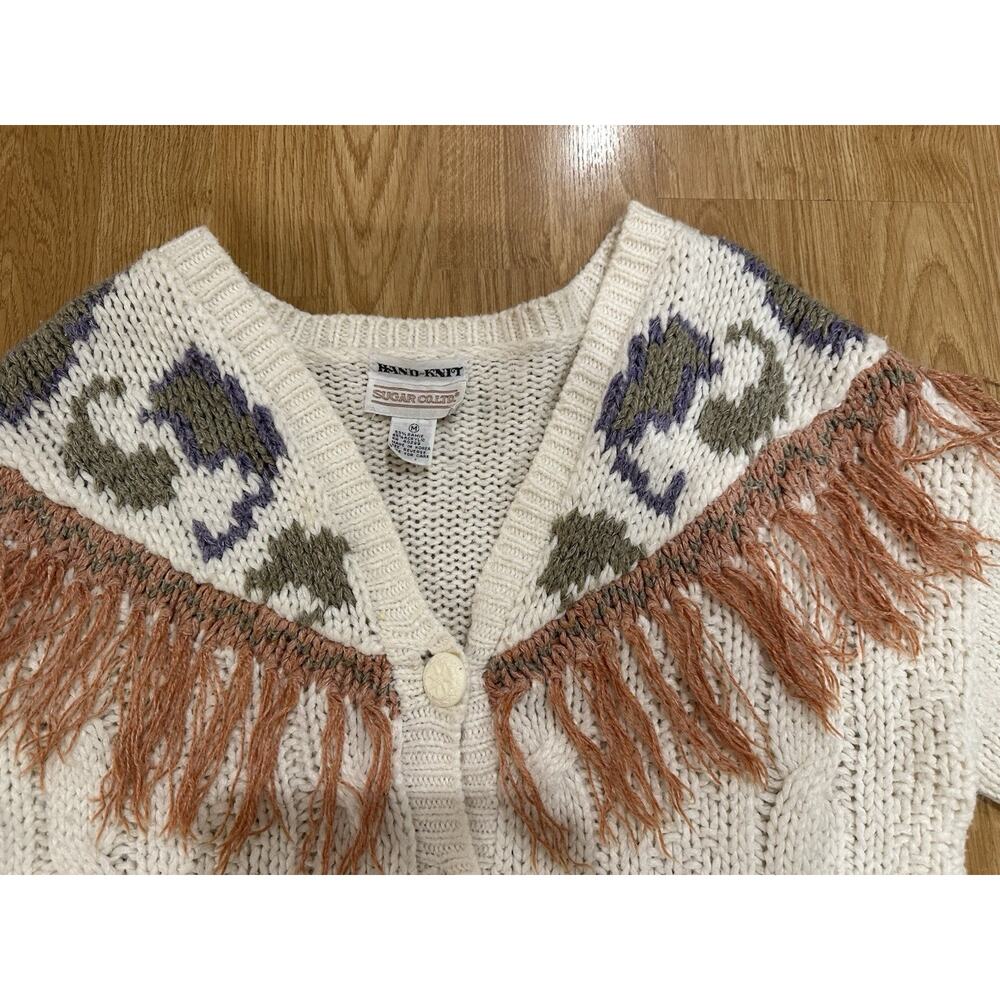 Vintage Sugar Co. LTD Hand Knit Sweater, Size Medium - Picture 2 of 6